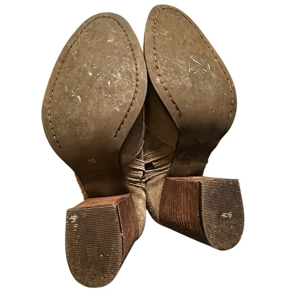 Seychelles Lori Penny Double Zip Heeled Bootie Women's 10 Taupe Leather - Picture 7 of 9